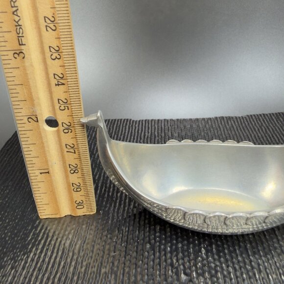 Just Andersen Danmark No 1109 Signed Pewter Viking Ship Salt Cellar Denmark VTG - Picture 3 of 11